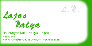 lajos malya business card